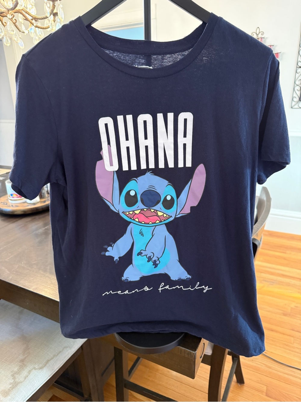 💙 Ohana Means Family! Disney Lilo & Stitch Navy Blue Graphic Tee 🌊